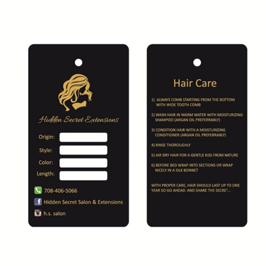Custom Hair Serum Hang Tags